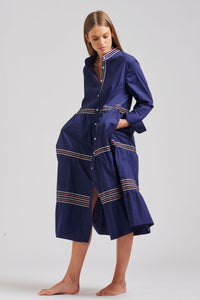 The Sandy Relaxed Tiered Dress - Navy