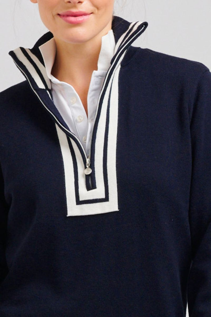 The Sawgrass Cashmere Cotton Sweater - Navy / White