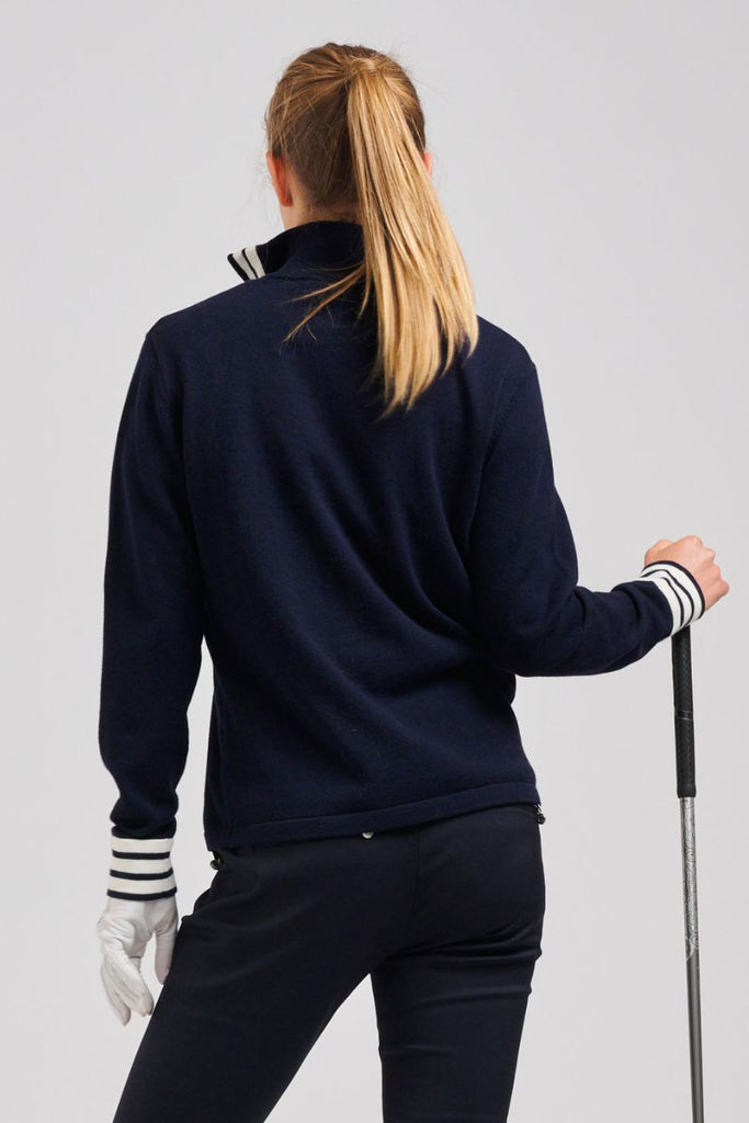 The Sawgrass Cashmere Cotton Sweater - Navy / White