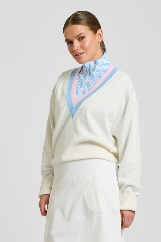 Shirty Links Sweater - Club White/Baby Blue/Ballet Pink