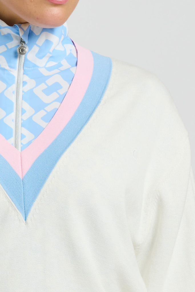 Shirty Links Sweater - Club White/Baby Blue/Ballet Pink