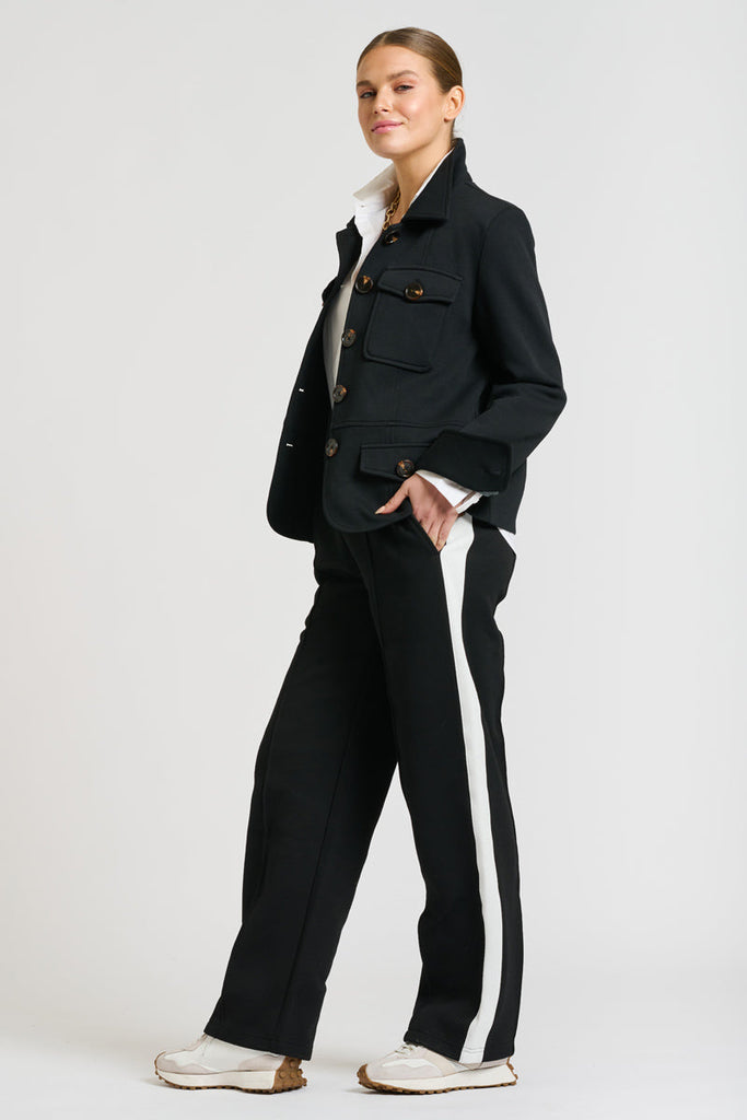 Shirty Hemming Scuba Jacket - Black