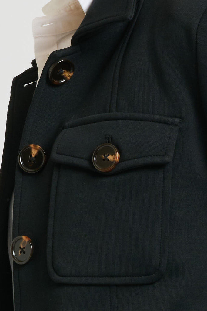 Shirty Hemming Scuba Jacket - Black