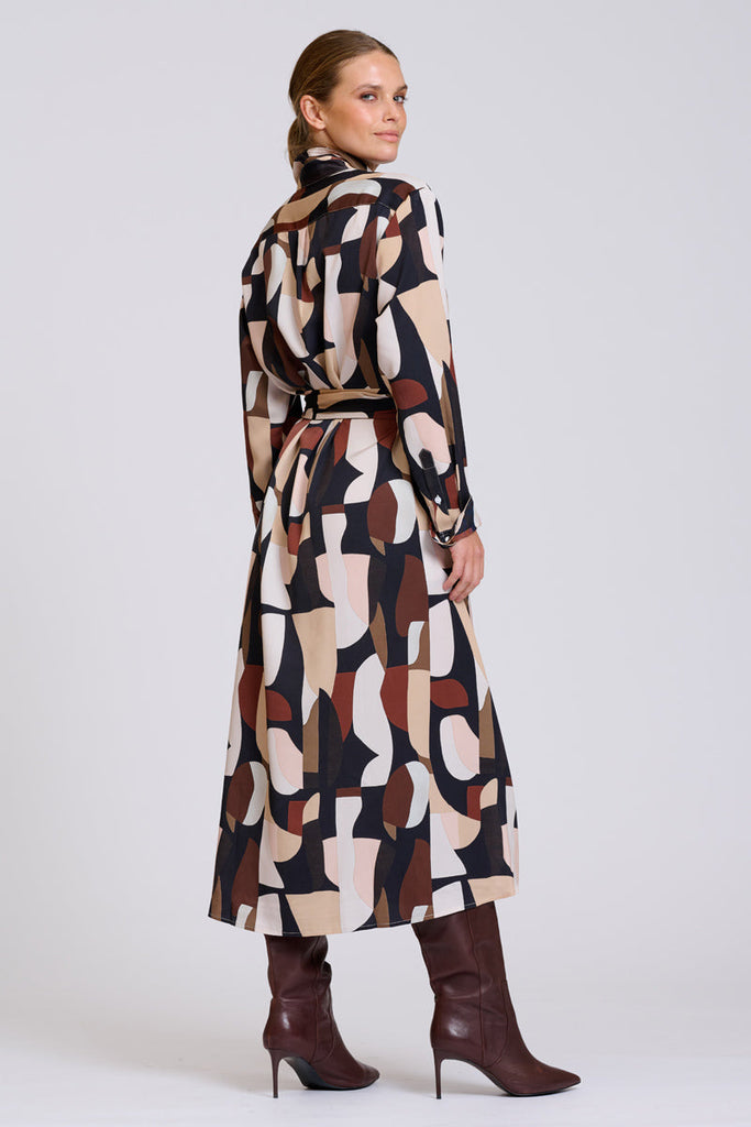Shirty Luxe Luna Longline Dress - Abstract Chocolate