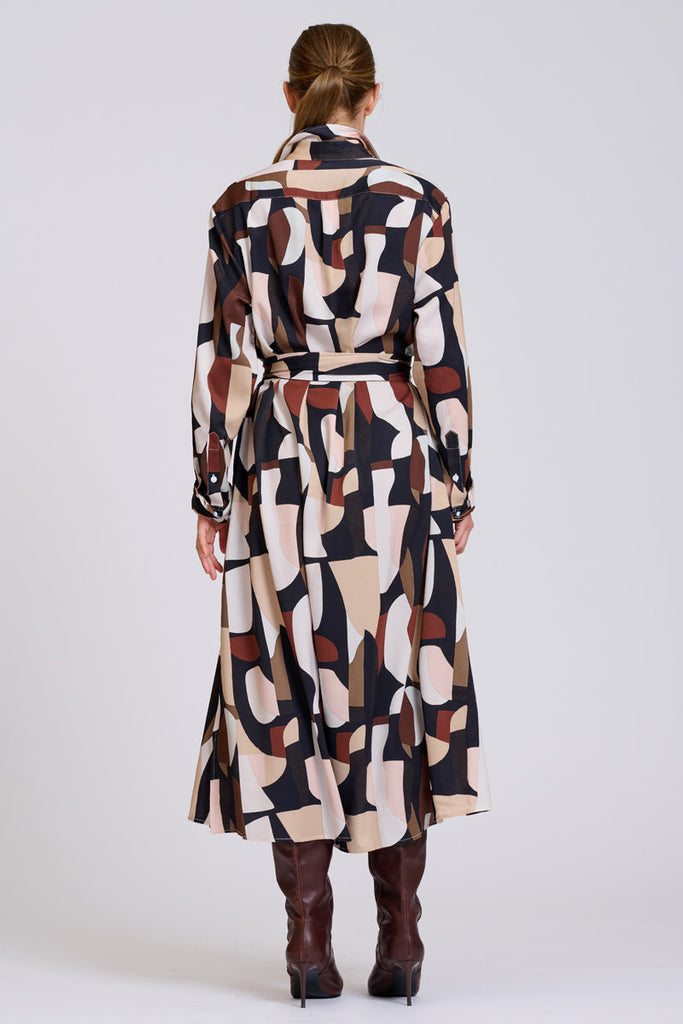 Shirty Luxe Luna Longline Dress - Abstract Chocolate