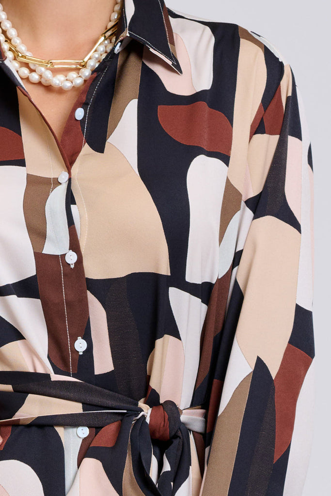 Shirty Luxe Luna Longline Dress - Abstract Chocolate