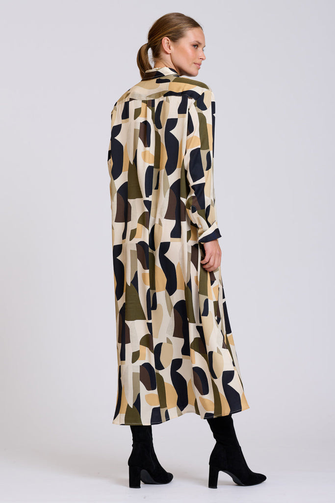 Shirty Luxe Luna Longline Dress - Abstract Khaki