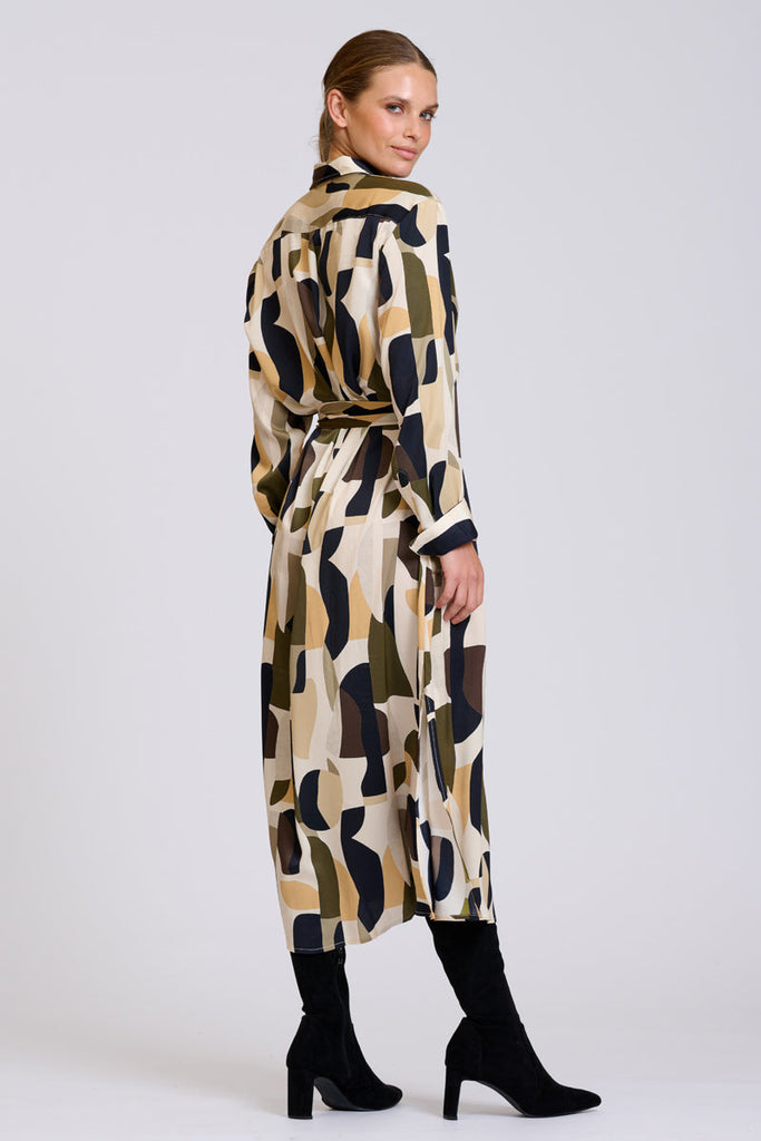 Shirty Luxe Luna Longline Dress - Abstract Khaki