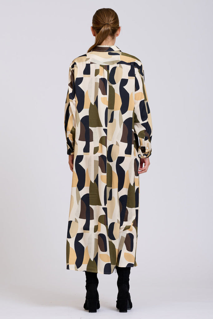 Shirty Luxe Luna Longline Dress - Abstract Khaki