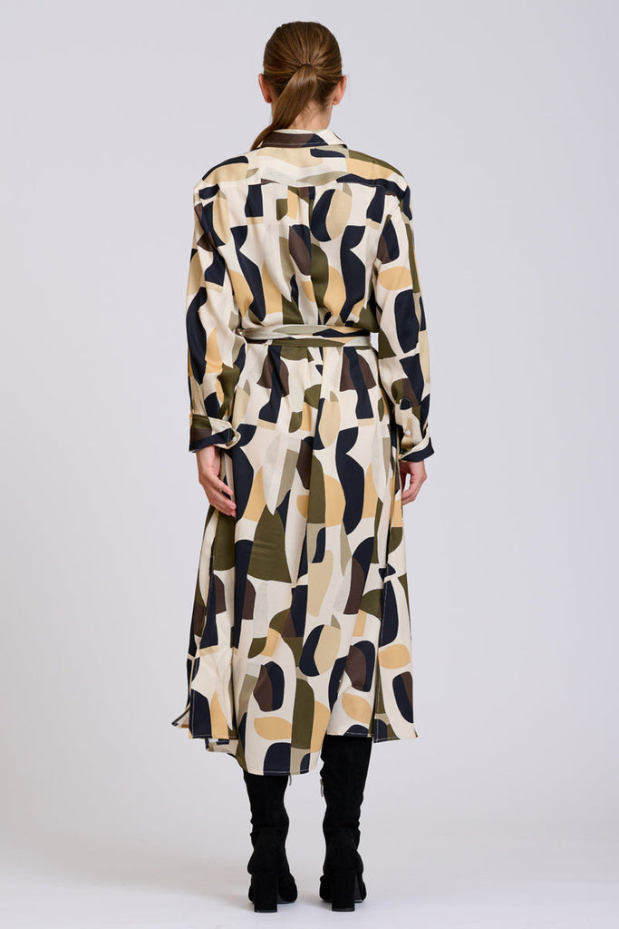 Shirty Luxe Luna Longline Dress - Abstract Khaki