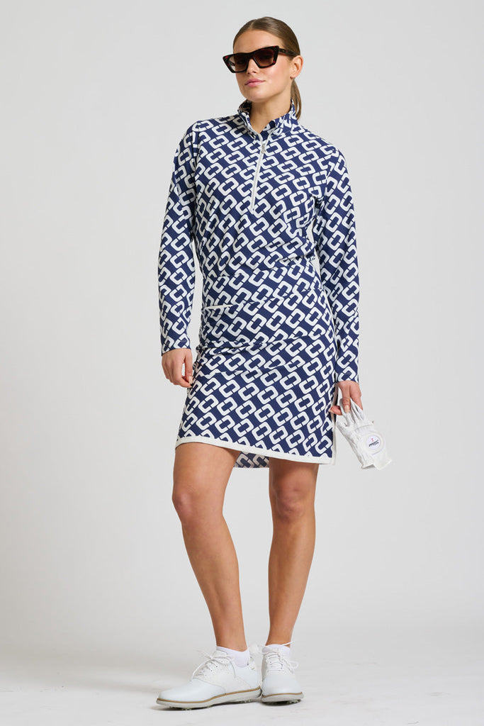 Shirty Madison Long Skort - French Navy Chain