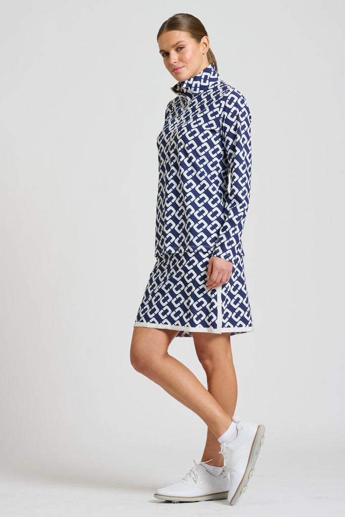 Shirty Madison Long Skort - French Navy Chain