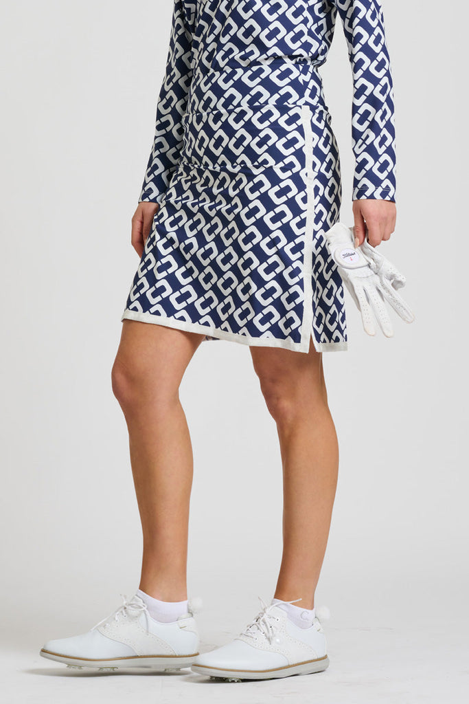 Shirty Madison Long Skort - French Navy Chain