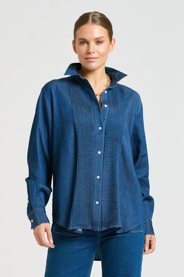 Shirty The Penny Shirt Pintuck - Denim