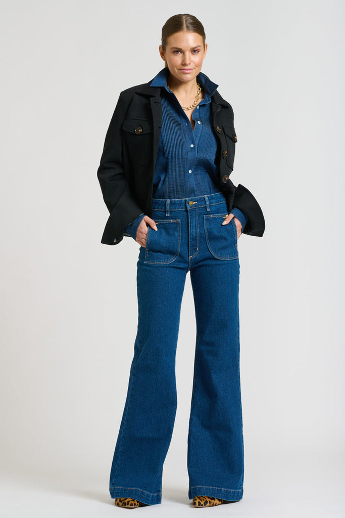 Shirty The Penny Shirt Pintuck - Denim