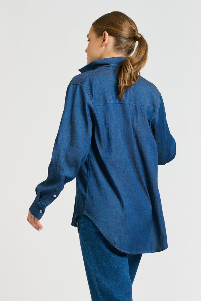 Shirty The Penny Shirt Pintuck - Denim
