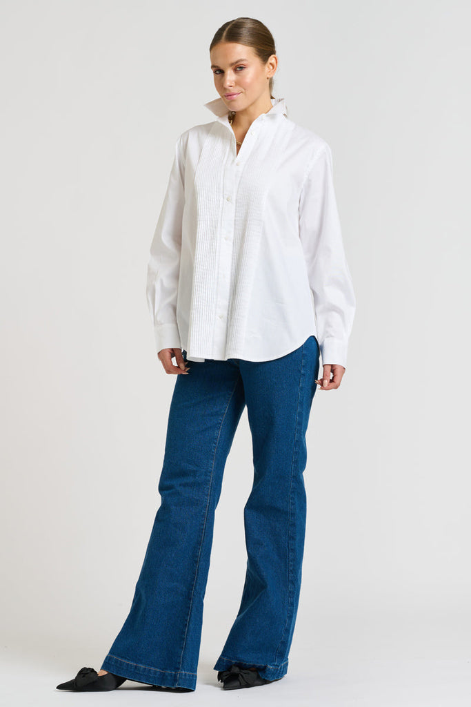 Shirty The Penny Shirt Pintuck - Oxford White