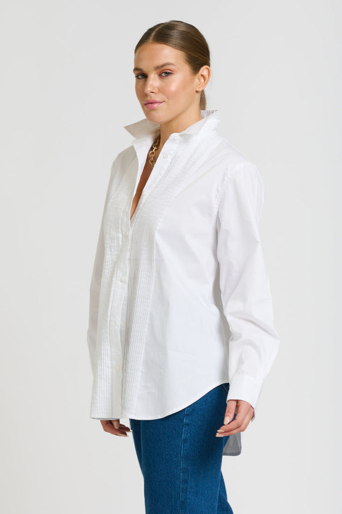 Shirty The Penny Shirt Pintuck - Oxford White