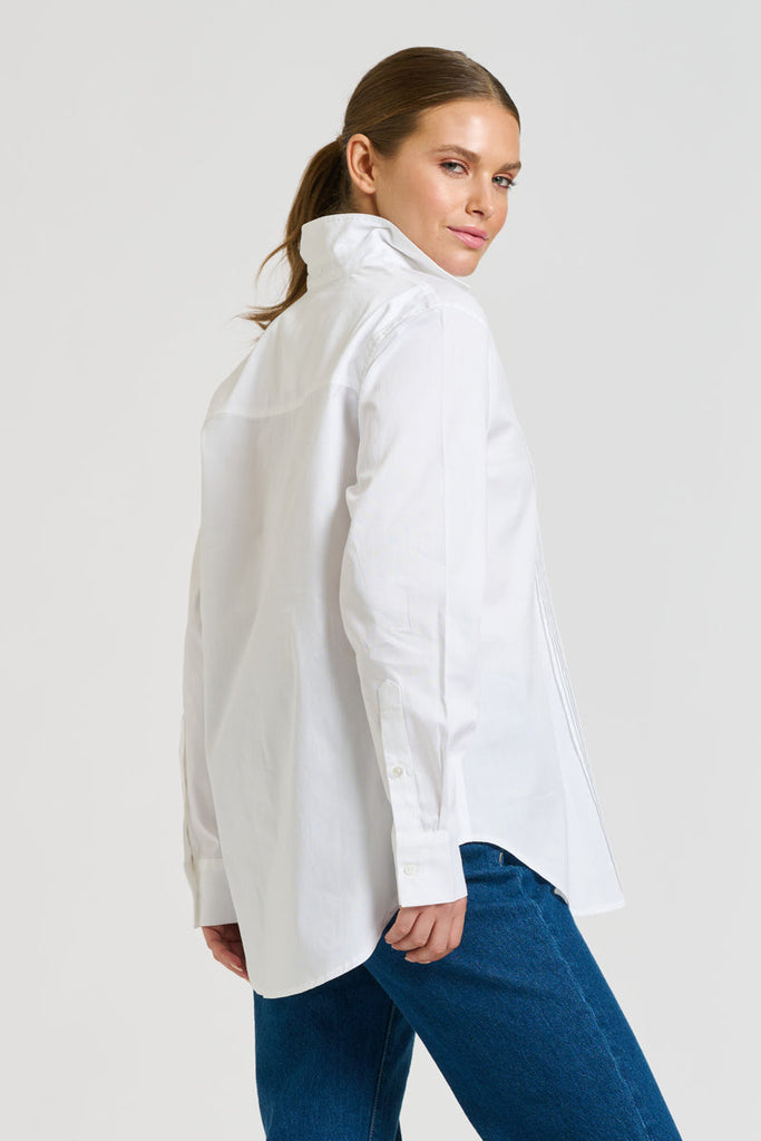 Shirty The Penny Shirt Pintuck - Oxford White