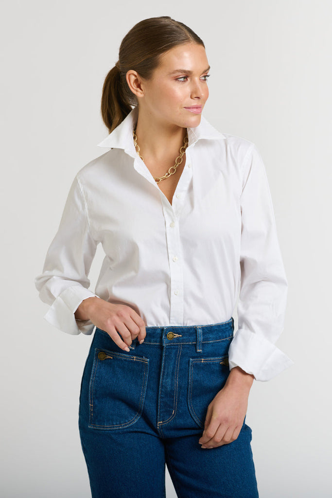Shirty The Pussy Bow Shirt - Oxford White