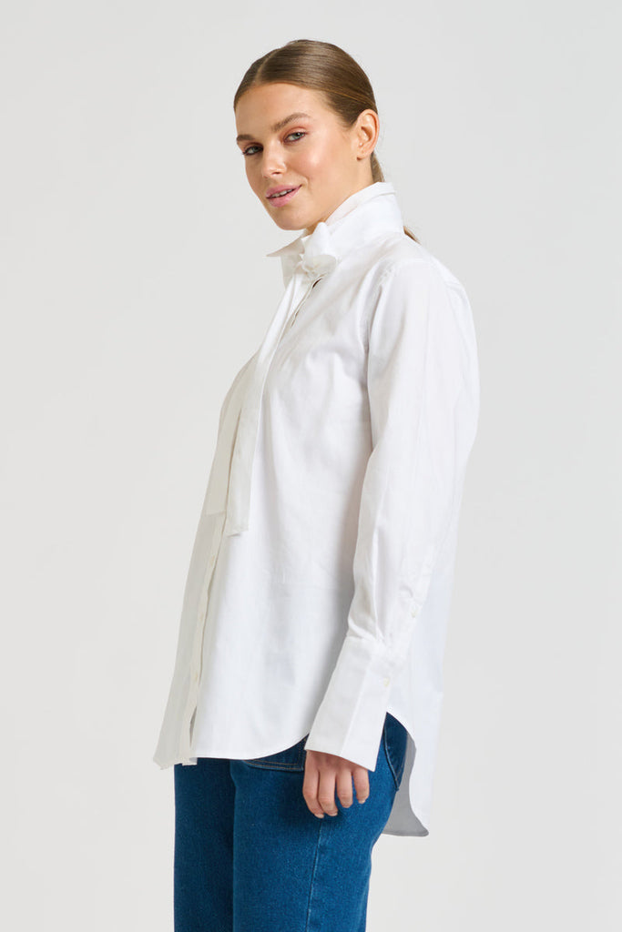 Shirty The Pussy Bow Shirt - Oxford White