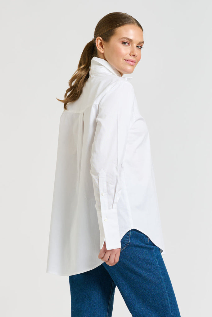 Shirty The Pussy Bow Shirt - Oxford White