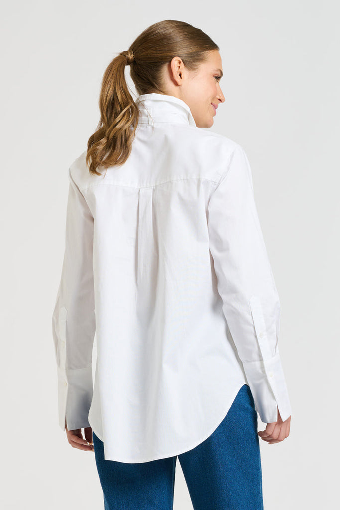 Shirty The Pussy Bow Shirt - Oxford White