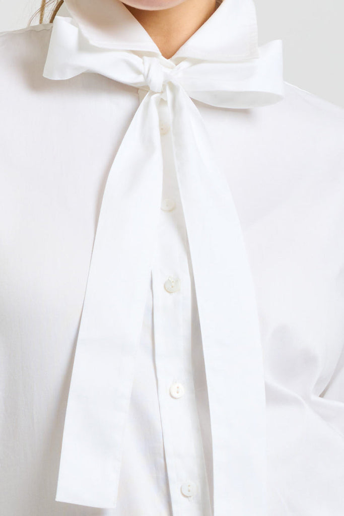 Shirty The Pussy Bow Shirt - Oxford White