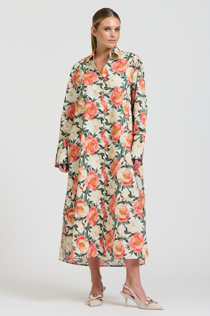 Shirty The Amelie Shirt Dress - Peony