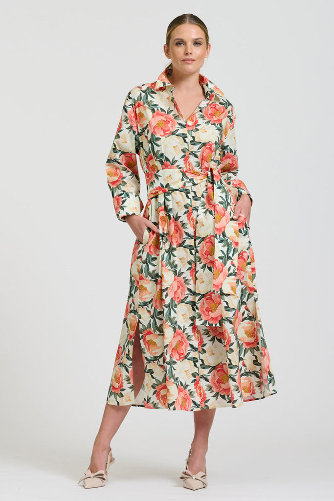 Shirty The Amelie Shirt Dress - Peony