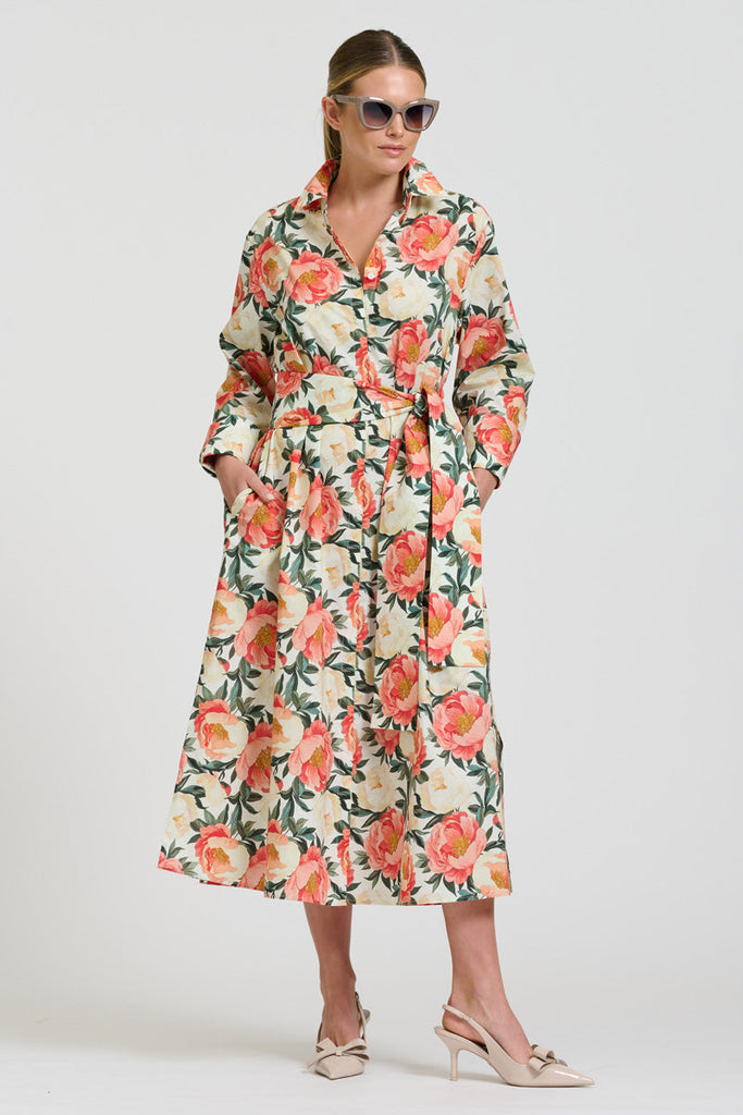Shirty The Amelie Shirt Dress - Peony