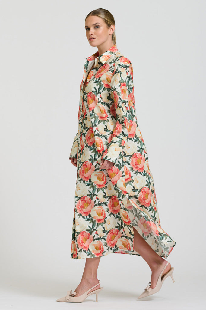 Shirty The Amelie Shirt Dress - Peony