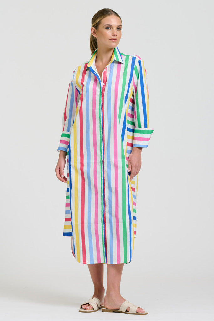 Shirty The Andrea Shirtdress - Fiesta Stripe