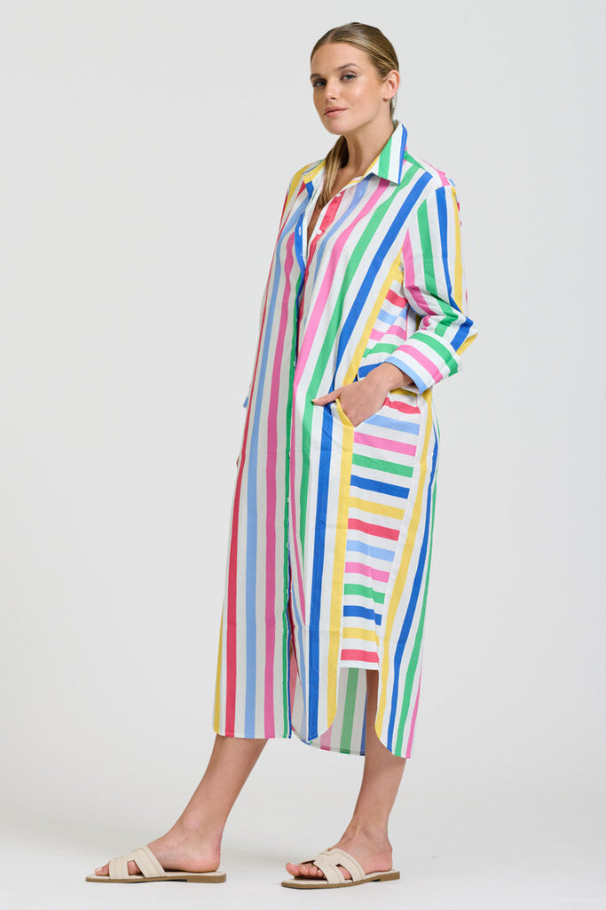 Shirty The Andrea Shirtdress - Fiesta Stripe