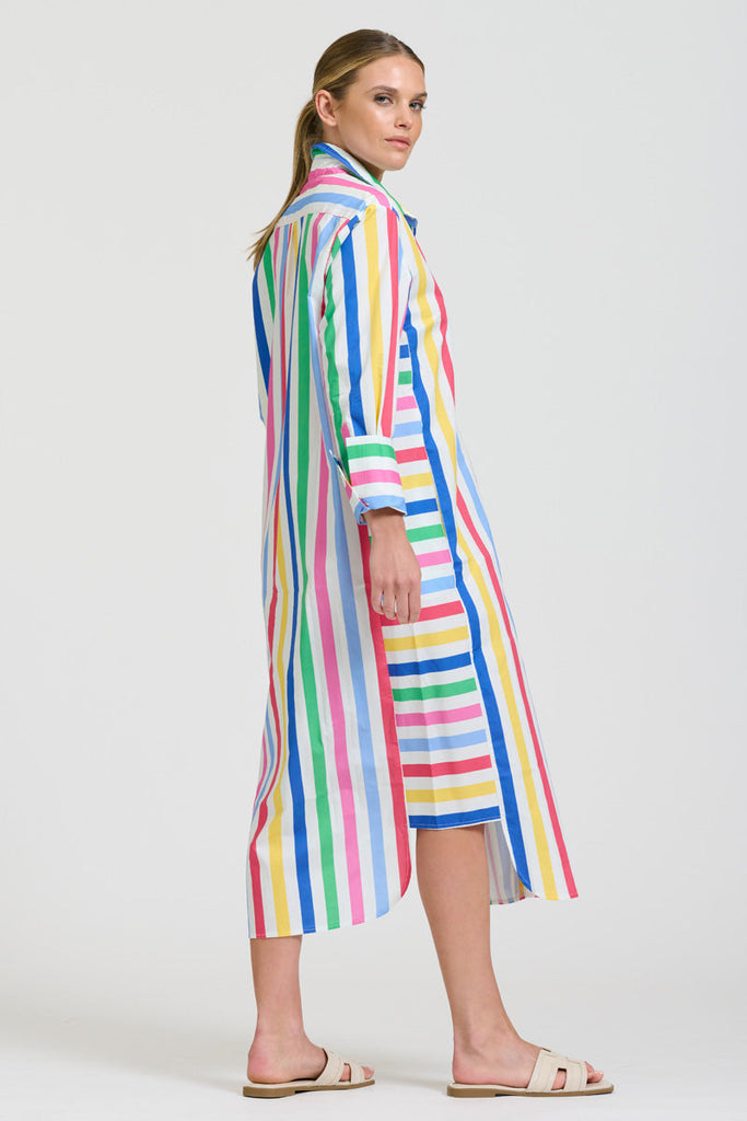 Shirty The Andrea Shirtdress - Fiesta Stripe