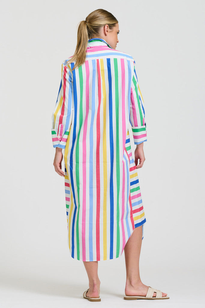 Shirty The Andrea Shirtdress - Fiesta Stripe