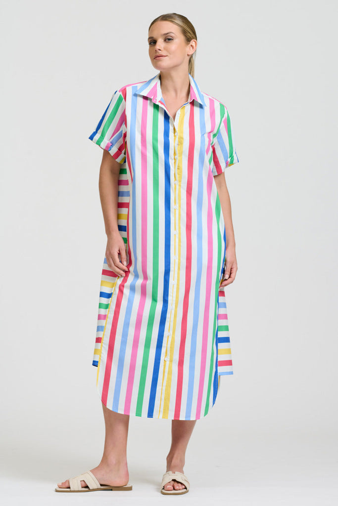 Shirty The Ashley Shirtdress - Fiesta Stripe
