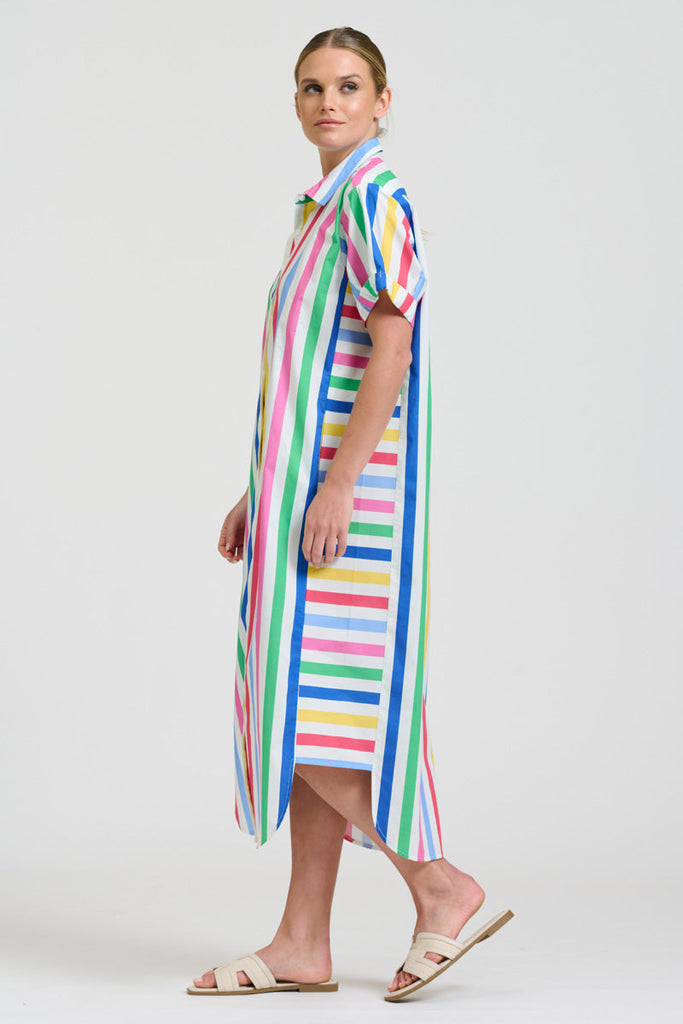 Shirty The Ashley Shirtdress - Fiesta Stripe