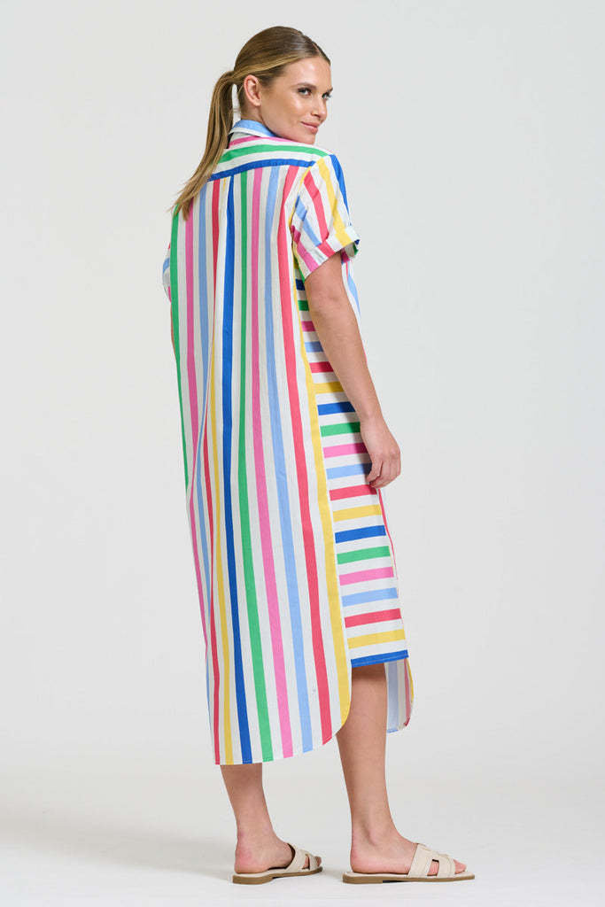 Shirty The Ashley Shirtdress - Fiesta Stripe