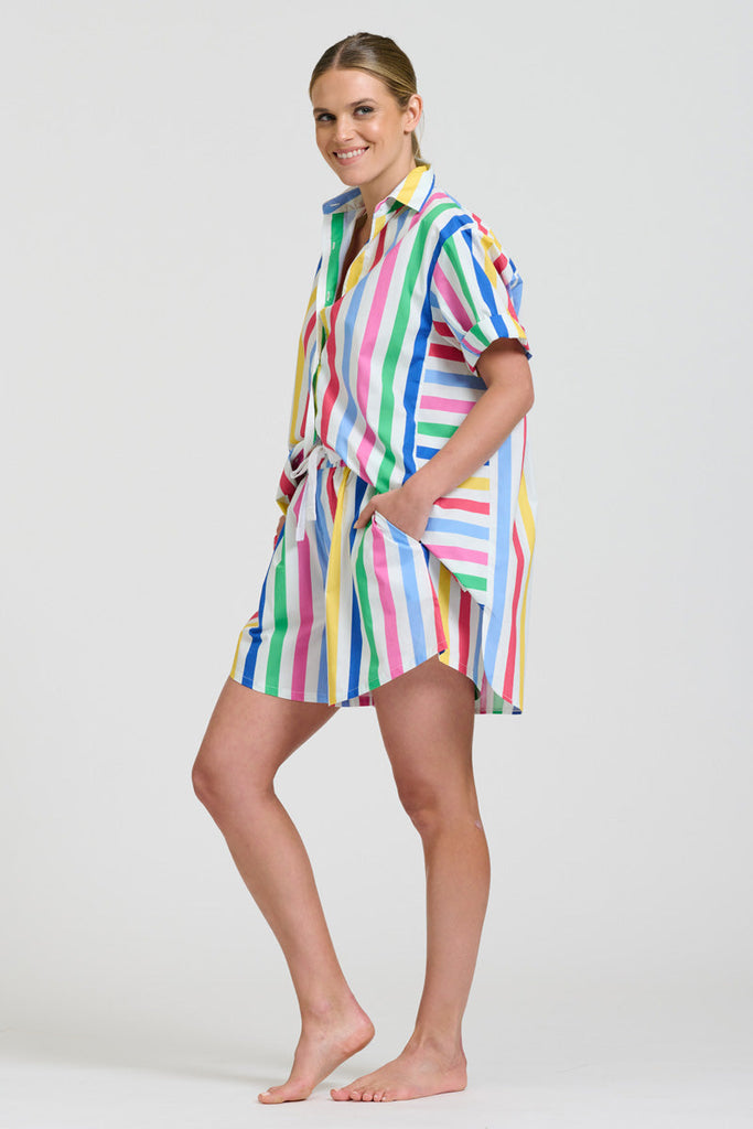 Shirty The Ashely Short - Fiesta Stripe