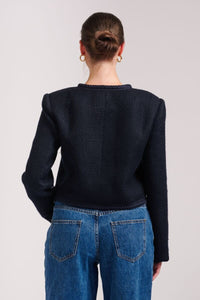Shirty Style The Audrey Boucle Jacket - Frency Navy