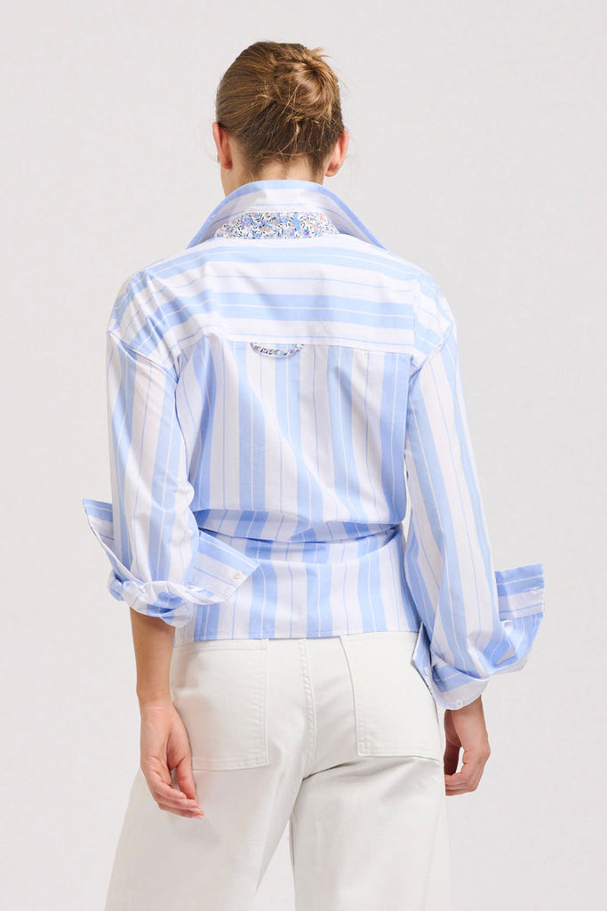 The Boyfriend Oversized Shirt - Floral Blue Combo