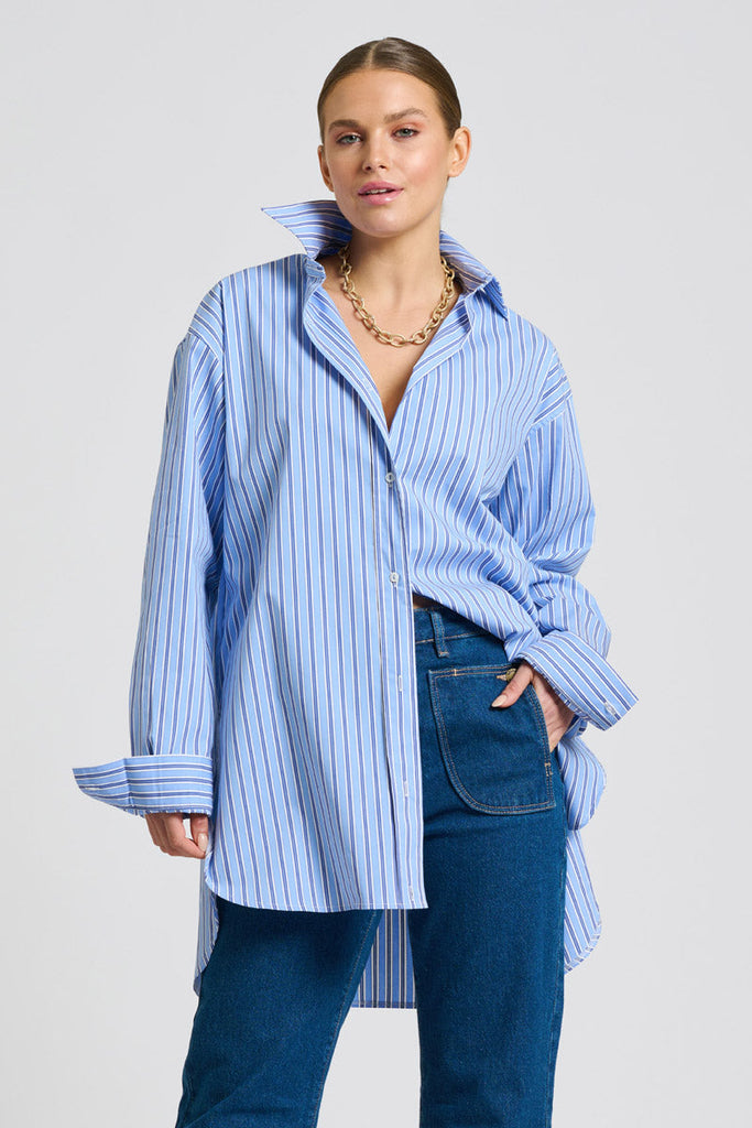 Shirty The Boyfriend Shirt - Blue Stripe