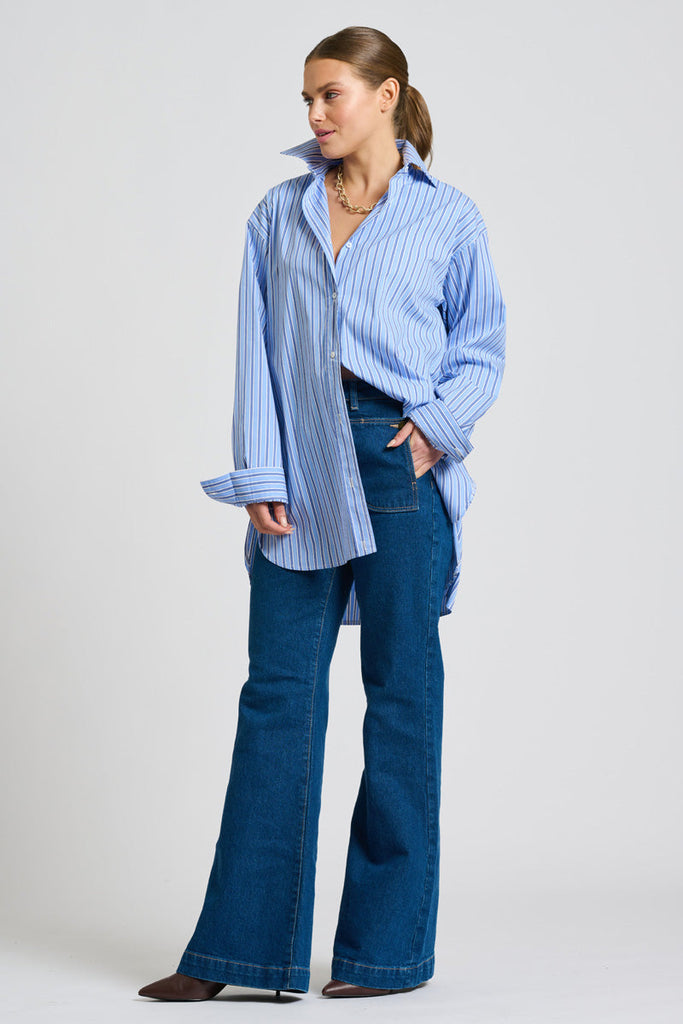 Shirty The Boyfriend Shirt - Blue Stripe