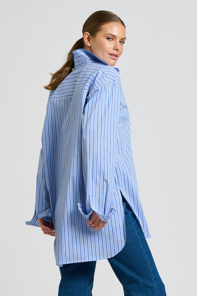 Shirty The Boyfriend Shirt - Blue Stripe