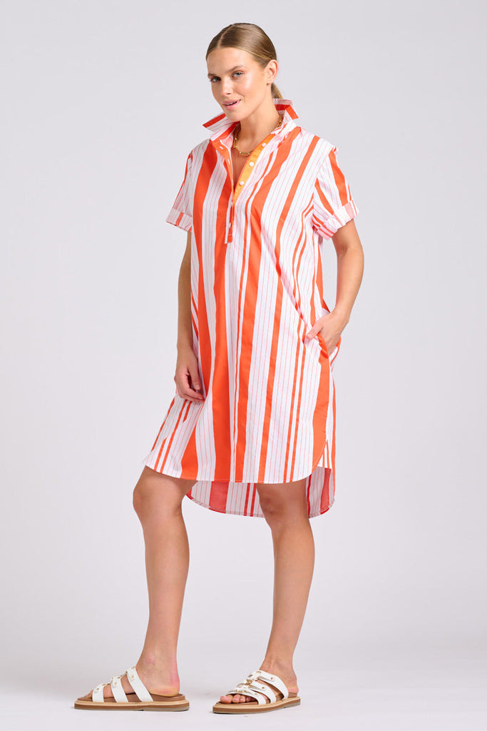 Shirty The Catie Dress - Sunset Retro Stripe