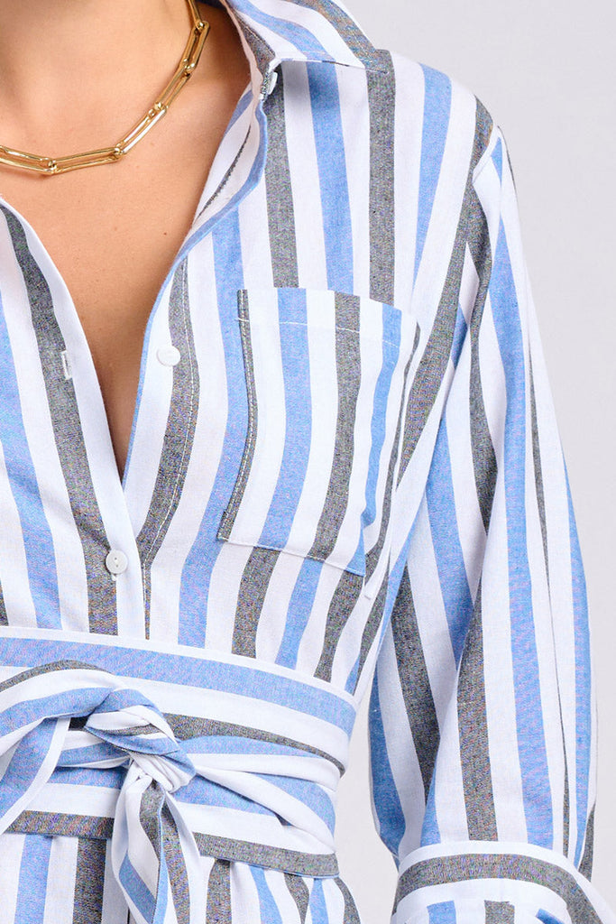 Shirty The Classic Shirt Dress - Blue Stripes
