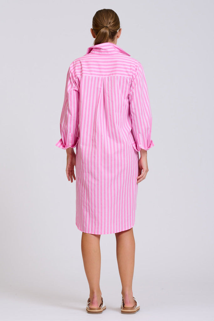 Shirty The Classic Shirtdress - Double Pink Stripe