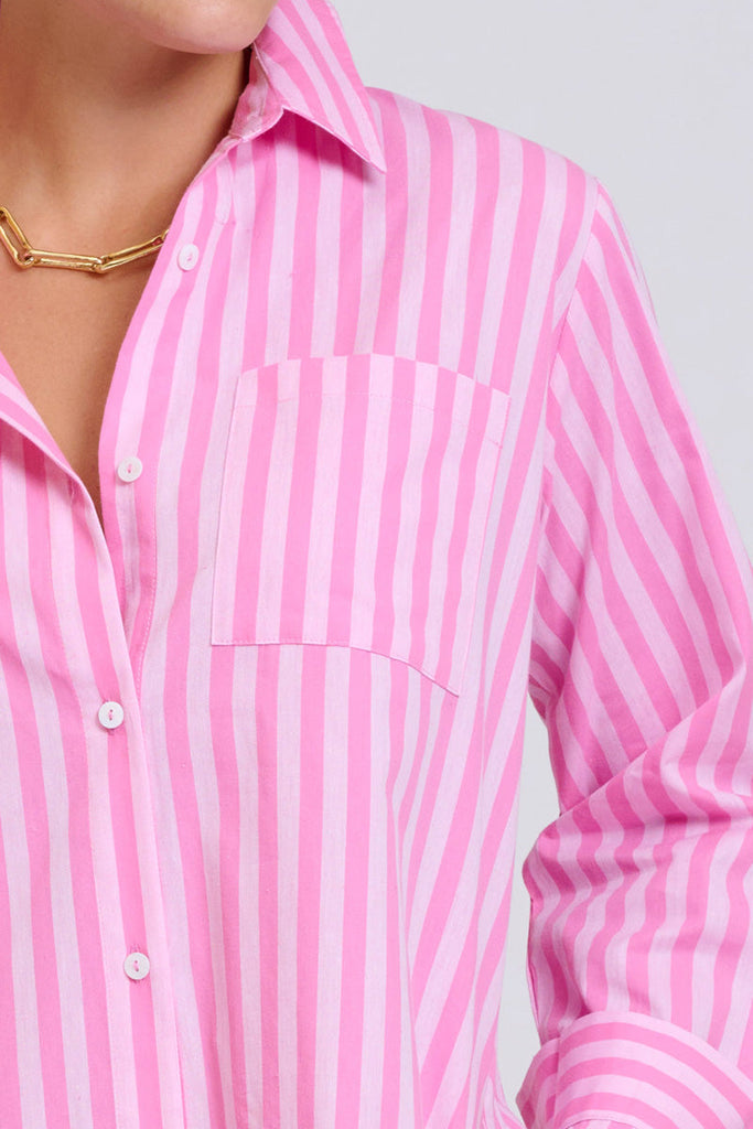 Shirty The Classic Shirtdress - Double Pink Stripe