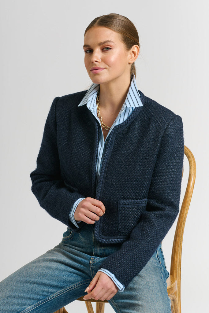 Shirty The Elodie Girlfriend Shirt - Blue Stripe